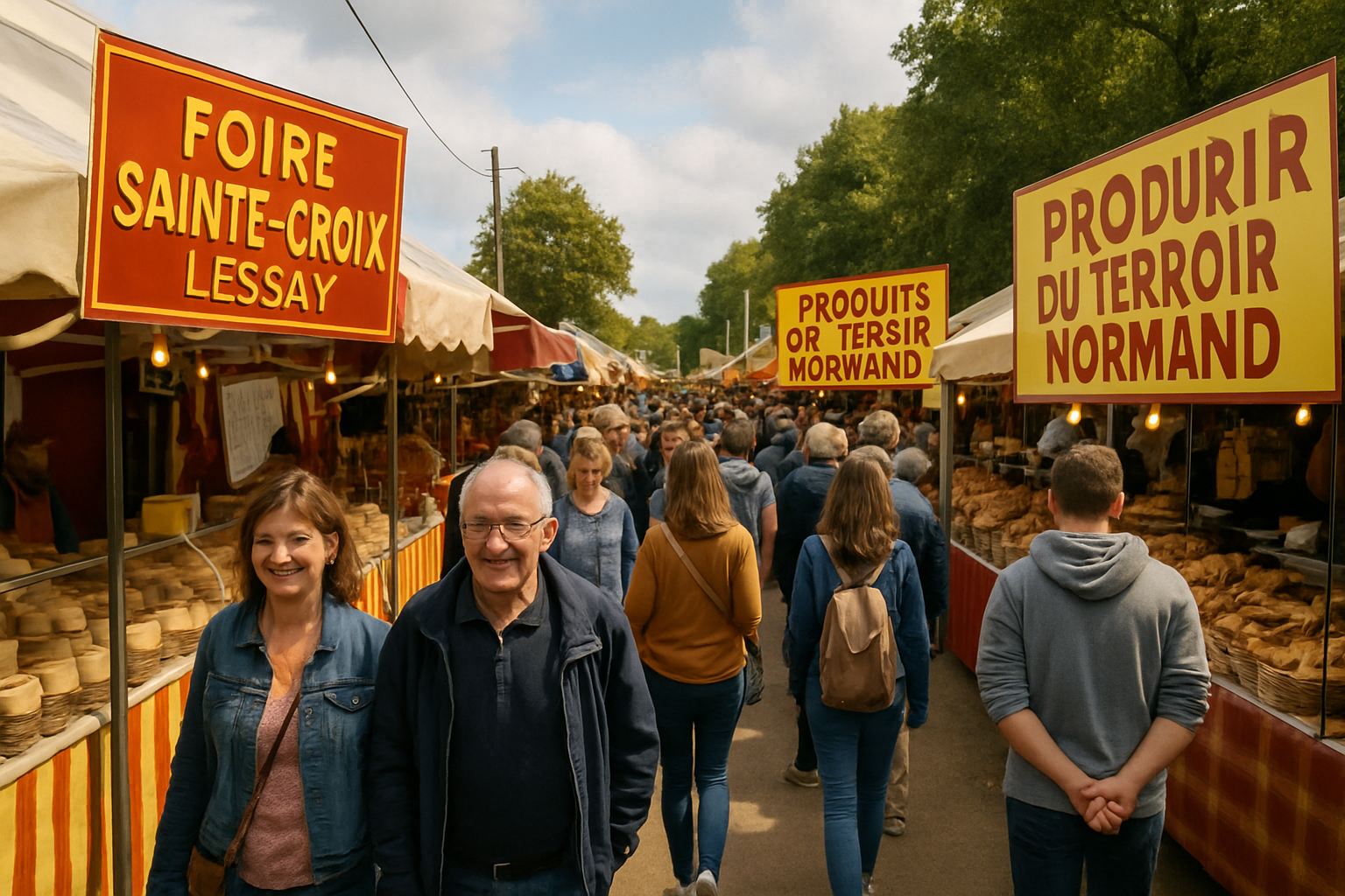 plongez dans l’ambiance unique de la foire sainte-croix à lessay : une édition riche en nouveautés où exposants passionnés et visiteurs curieux se sont retrouvés pour partager découvertes et traditions.