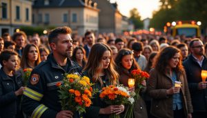près de 300 personnes se sont réunies à pontorson pour rendre un hommage émouvant au pompier loïc lenoir, saluant son courage et son engagement au service de la communauté.