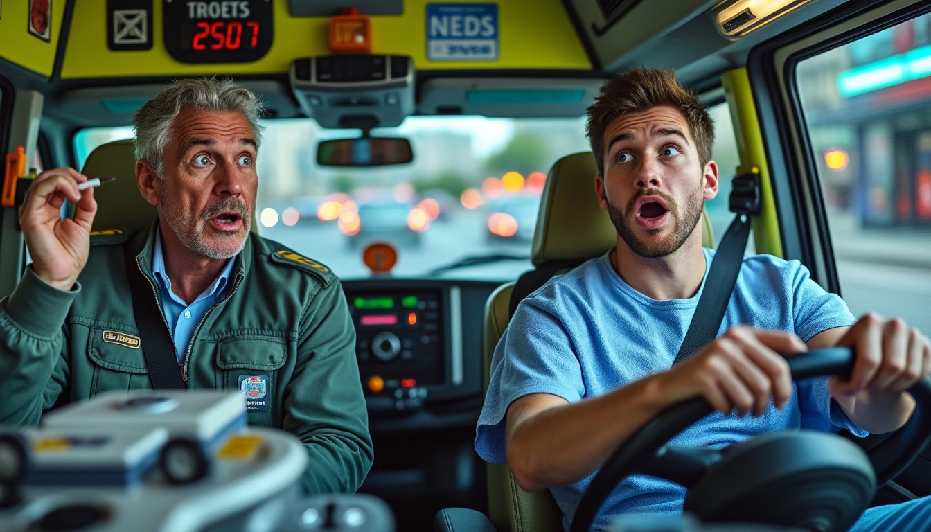 un conducteur d'ambulance a été surpris en train de consommer du cannabis lors d'une intervention. face à la situation, c'est le patient transporté qui a pris le volant pour poursuivre le trajet. découvrez cette histoire insolite et ses conséquences.