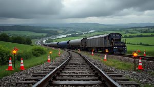 un train de marchandises en panne près de rouen provoque une interruption de service en normandie, entraînant la suppression de plusieurs liaisons ferroviaires et des perturbations pour les voyageurs.