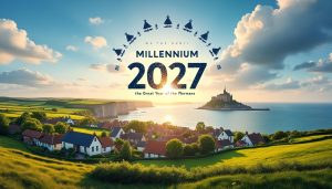 découvrez le nouveau logo dévoilé par la normandie pour le 'millenium - 2027', une année exceptionnelle qui célèbre mille ans d'histoire normande. une identité visuelle forte pour marquer ce rendez-vous unique et impliquer les habitants dans les grands événements à venir.