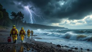 la tempête benjamin s'abat sur la normandie avec des rafales violentes, provoquant d'importants dégâts et une mobilisation rapide des secours pour assurer la sécurité des habitants.