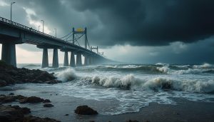 en raison du passage de la tempête benjamin, le pont de normandie sera fermé dès mercredi et des limitations de circulation seront mises en place sur le pont de tancarville pour garantir la sécurité des usagers.