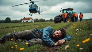 un agriculteur normand a été gravement blessé dans un accident de tracteur et évacué en urgence par hélicoptère vers le chu de caen. découvrez les détails de cet incident impressionnant survenu en normandie.