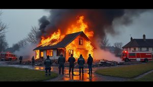 un incendie dévastateur a détruit une maison de 120 m² dans l'eure, laissant cinq personnes sans logement. découvrez les circonstances du sinistre et les actions menées pour venir en aide aux victimes.