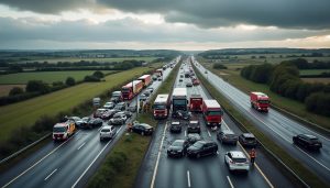 découvrez les détails des trois carambolages en série sur l’a84 en normandie, impliquant 32 victimes. les images exclusives révèlent l’ampleur des accidents et leur impact sur la circulation.