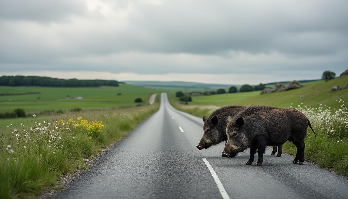 découvrez les détails des cinq collisions entre voitures et sangliers sur une voie rapide en normandie en seulement quelques minutes, un incident spectaculaire qui a perturbé la circulation.