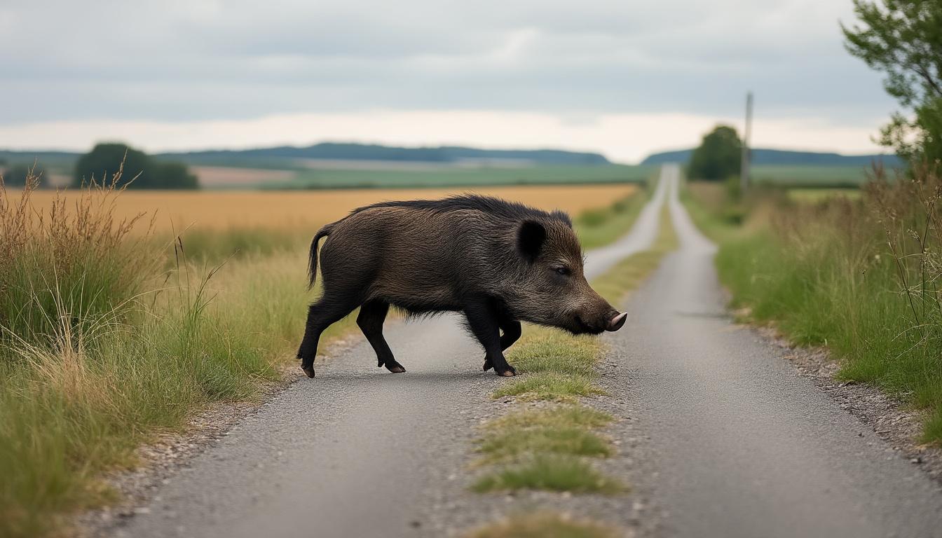 découvrez comment cinq collisions entre voitures et sangliers ont eu lieu en quelques minutes sur une voie rapide de normandie, illustrant les dangers de la faune sauvage sur la route.