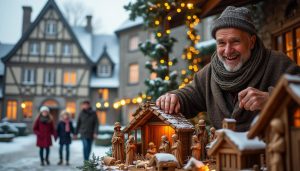 à rouen, un ancien sans-abri reconstruit des liens familiaux grâce à la crèche de noël qu'il érige chaque année, un acte de solidarité et d'espoir.