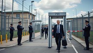 l'avocat de « mamine » du groupe dz mafia tente à trois reprises d'entrer à la prison de condé-sur-sarthe, mais son accès au portique lui est systématiquement refusé.