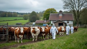 info ouest-france : tuberculose bovine détectée en normandie, un plan d'abattage de 260 animaux est mis en œuvre dans une exploitation locale pour contrôler la maladie.
