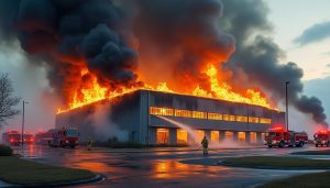 un violent incendie a ravagé un bâtiment abritant des caravanes et camping-cars, nécessitant une importante mobilisation des pompiers pour maîtriser le sinistre et limiter les dégâts.