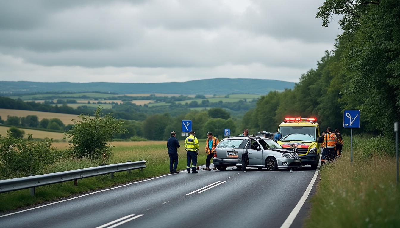 accident de la route dans la manche : un jeune homme et une femme blessés suite à une collision entre deux véhicules. suivez les détails et l’évolution de leur état.