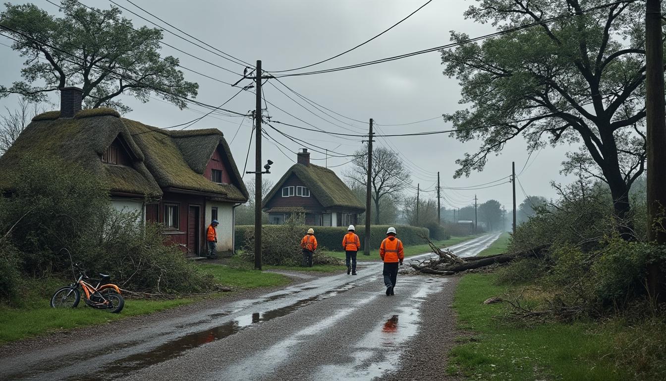tempête goretti : 92 000 foyers en normandie restent privés d'électricité, avec des efforts en cours pour rétablir le courant rapidement.