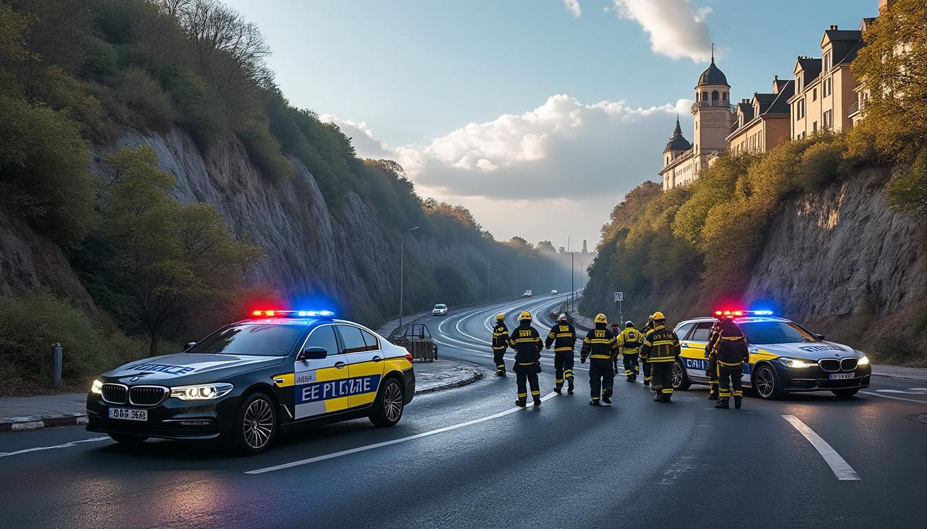 à alençon, une voiture chute de deux mètres après un refus d’obtempérer, entraînant quatre blessés dont deux dans un état grave. découvrez les détails de cet accident dramatique.