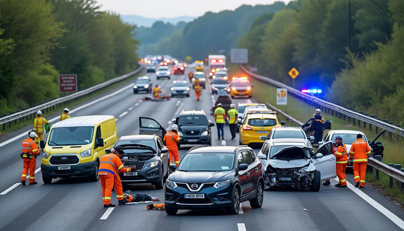accident majeur sur l’a13 impliquant quatre voitures, faisant six personnes blessées. retrouvez les détails de cet incident et les informations sur l’état des victimes.