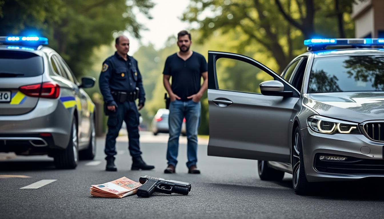 à alençon, un refus d'obtempérer a conduit à la découverte d'un pistolet et de 3 000 €. le conducteur a été condamné à trois ans de prison ferme pour ces faits.