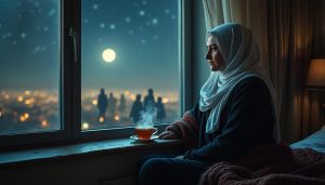 une iranienne installée en normandie se confie sur ses nuits agitées, réveillée dix fois par nuit, et exprime son inquiétude profonde pour sa famille toujours en iran.