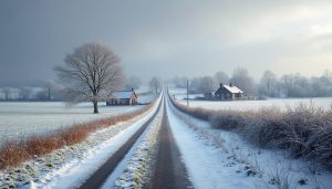 météo france prévoit une fine couche de neige de quelques centimètres recouvrant le sol en normandie, apportant un paysage hivernal délicat dans la région.