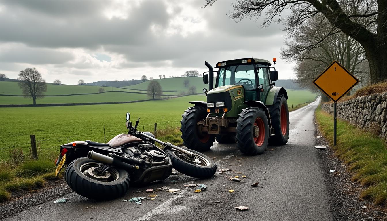 tragique accident en normandie : un motard de 27 ans décède après une collision avec un tracteur. retrouvez les détails de ce drame et les circonstances de l'accident.