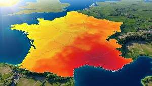 découvrez la carte de la canicule en normandie avec les records de chaleur battus dans les principales villes, illustrant des températures historiques et des conditions extrêmes.