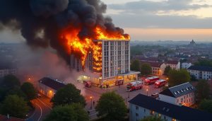 suivez en direct l'incendie à l’hôtel mercure de saint-lô : pas de victimes signalées, mais une vigilance renforcée est recommandée en raison des fumées affectant la ville.