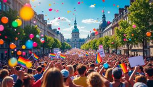 découvrez la vidéo de la marche des fiertés à caen où plus de 3 000 participants se sont réunis pour une célébration vibrante de diversité et d'inclusion.
