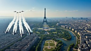 découvrez l'envolée spectaculaire au-dessus de paris en juillet, depuis la base aérienne 105 d’évreux, un événement aérien exceptionnel à ne pas manquer.